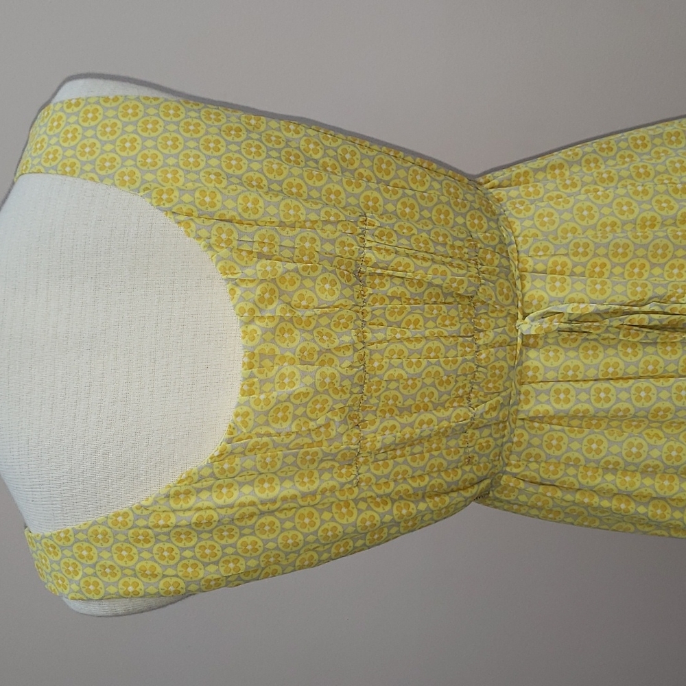 Emma & Michele Yellow Floral Sleeveless Maxi Dress, Size 8 - Picture 3 of 6